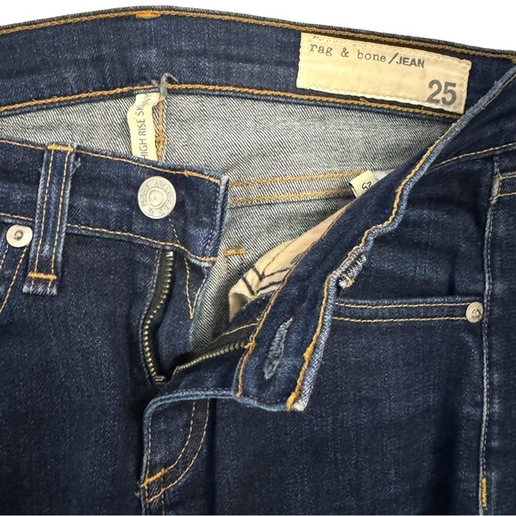 Rag and Bone High Rise Skinny Leg Jeans Dark Blue Wash Stretch Denim 25 - Picture 3 of 16